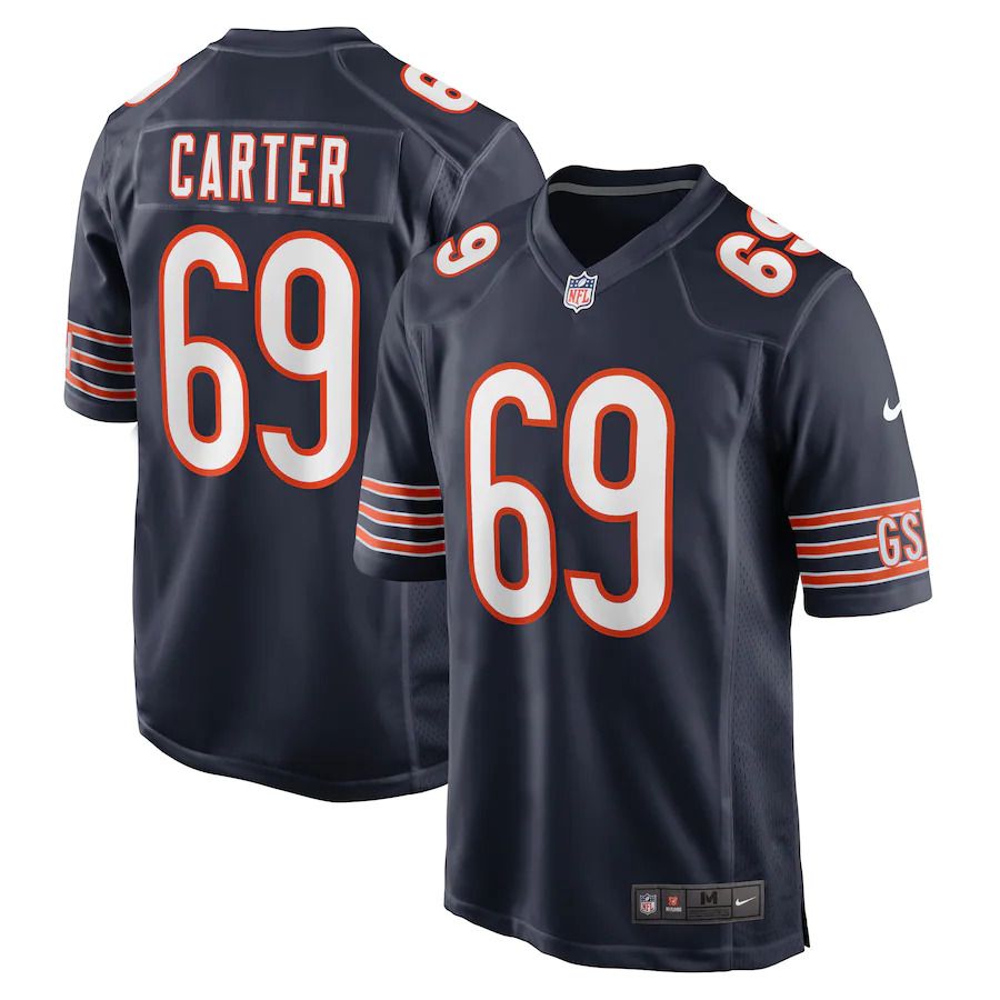 Men Chicago Bears #69 Ja Tyre Carter Nike Navy Game Player NFL Jersey